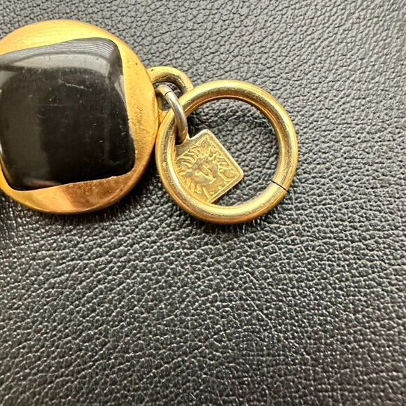 Vintage 90s Y2k Anne Klein Gold & Black Enamel Toggle Necklace - Picture 6 of 6